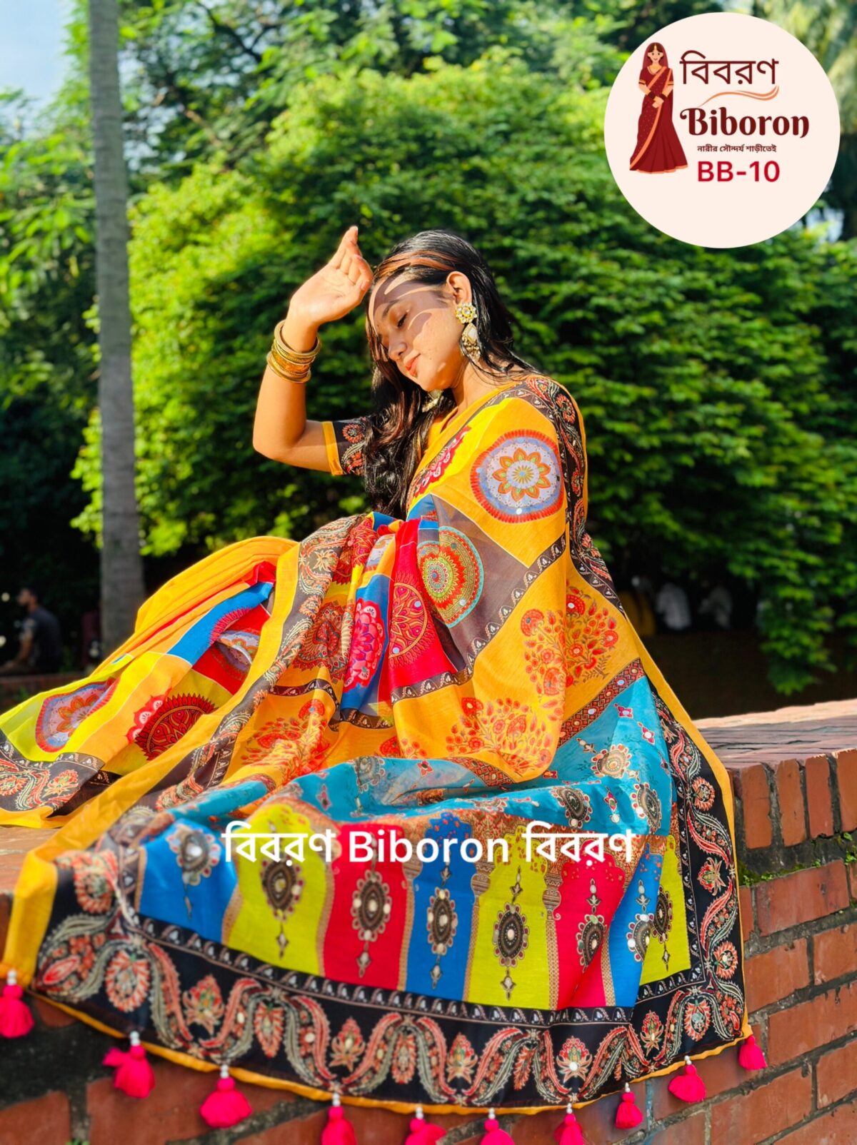 প্রিমিয়াম সফট সিল্ক ডলার ওয়ার্ক শাড়ী - Image 4