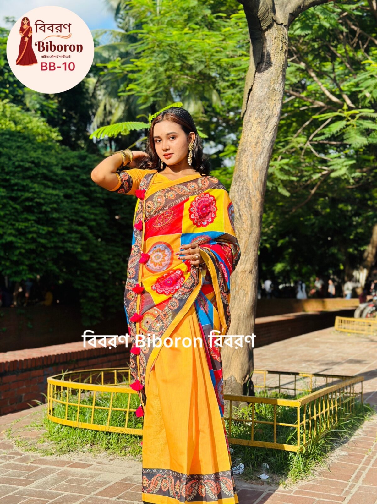 প্রিমিয়াম সফট সিল্ক ডলার ওয়ার্ক শাড়ী - Image 3